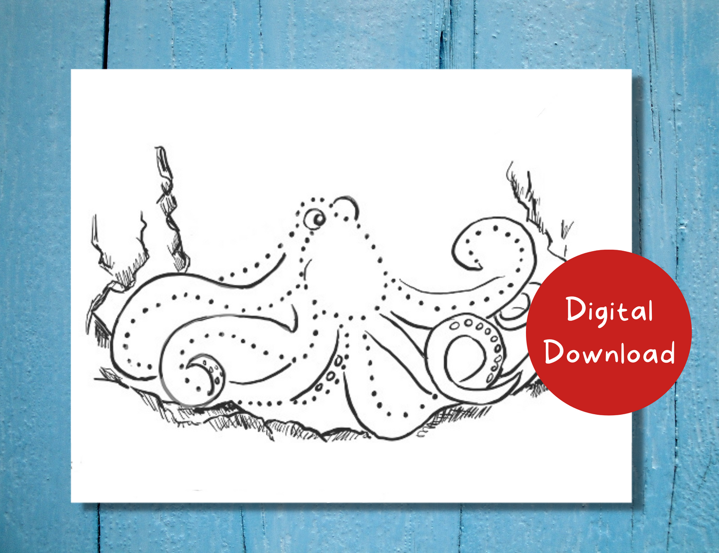 Sea Animals #1 Dot Drawing Digital Set