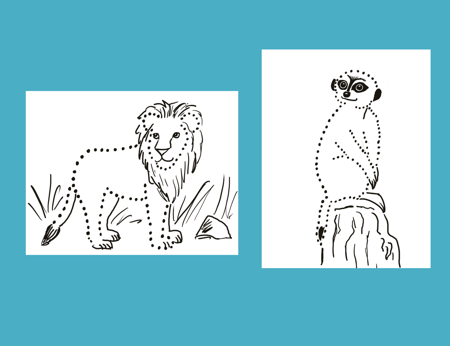 African Animals Dot Drawing Digital Set