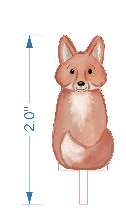 Fox Wooden Cupcake Toppers / Cake Decorations - Set of 8